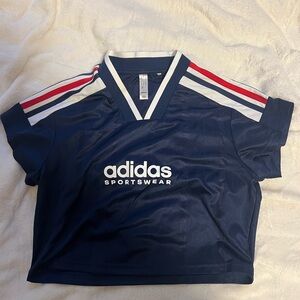 Adidas crop top navy blue size M